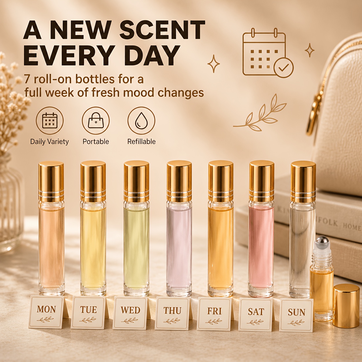7/14pcs Glass Roll on Bottle 1 - Attar Oil Roll On recension och pris