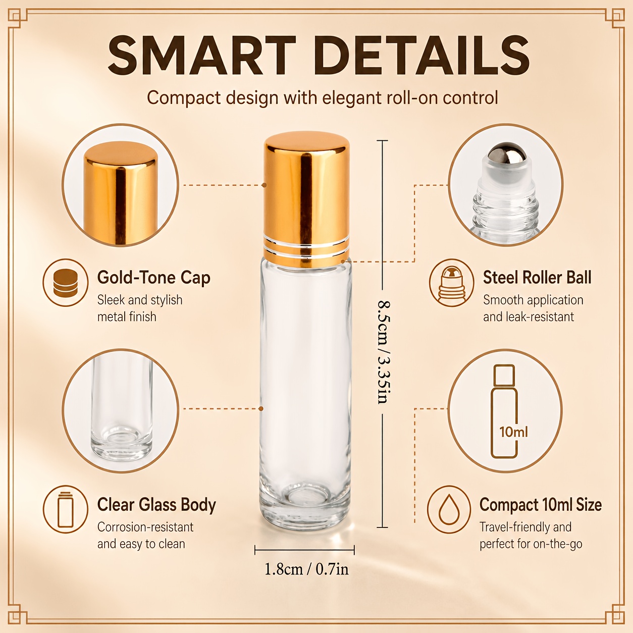 7/14pcs Glass Roll on Bottle 1 - Attar Oil Roll On recension och pris