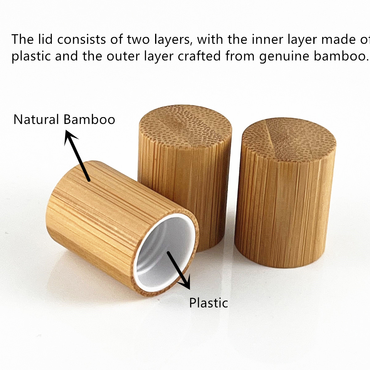 10X 100X Natural Bamboo Lid Ca - Attar Oil Roll On recension och pris